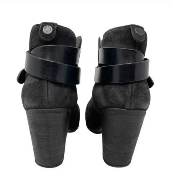 Rag & Bone Harrow Dark Gray Suede Cap Toe Ankle Boots - Size 8.5 - Picture 6 of 10